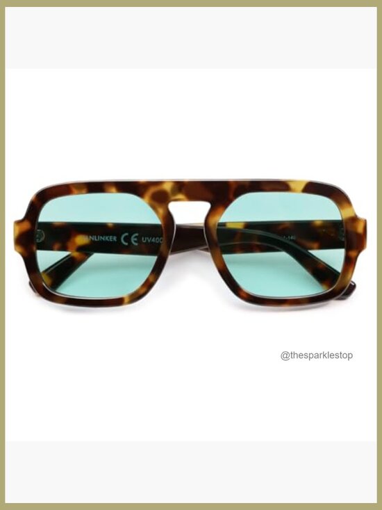 Oversized Retro Square Aviator Sunglasses with UV400 Protection